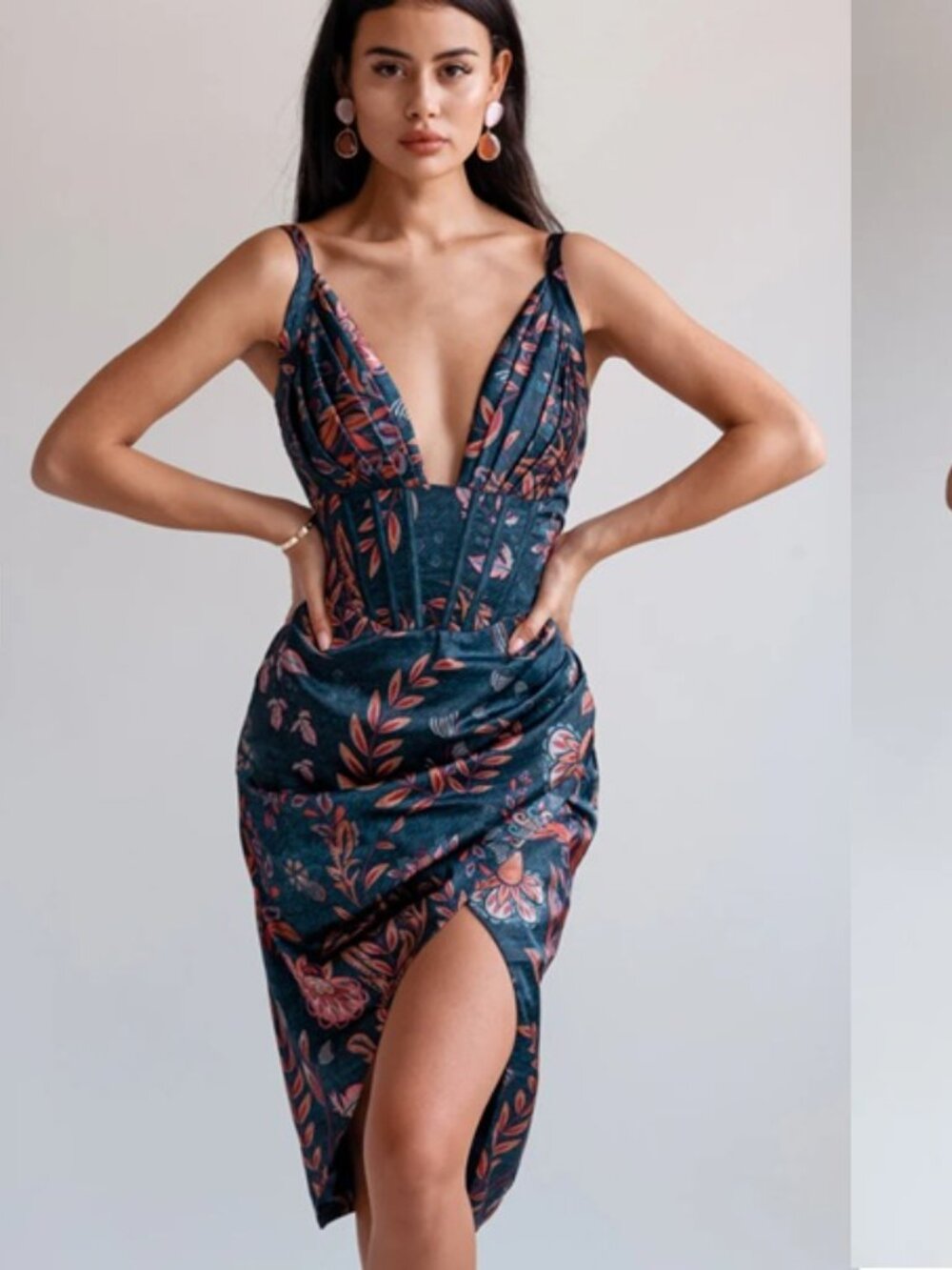 Averie Floral Bustier Midi Dress | Women's Medium | Never Worn - Picture 6 of 8